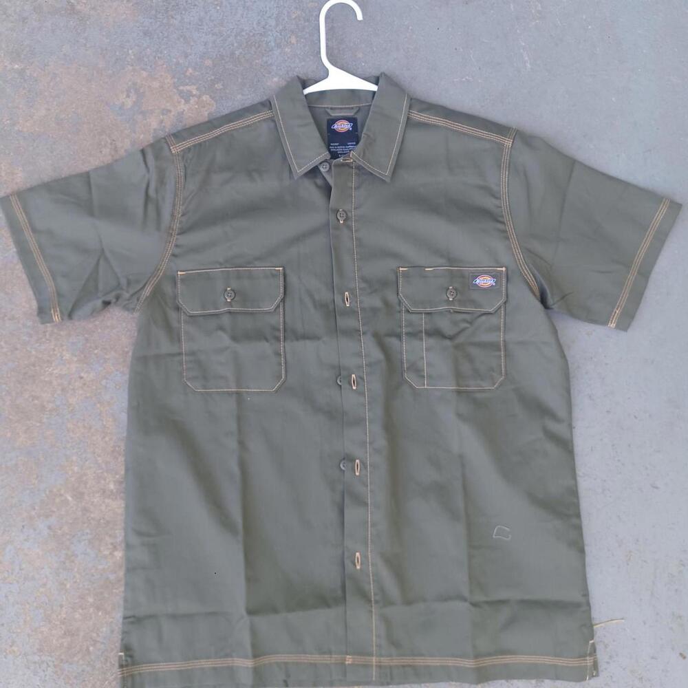 Dickies men's green button up